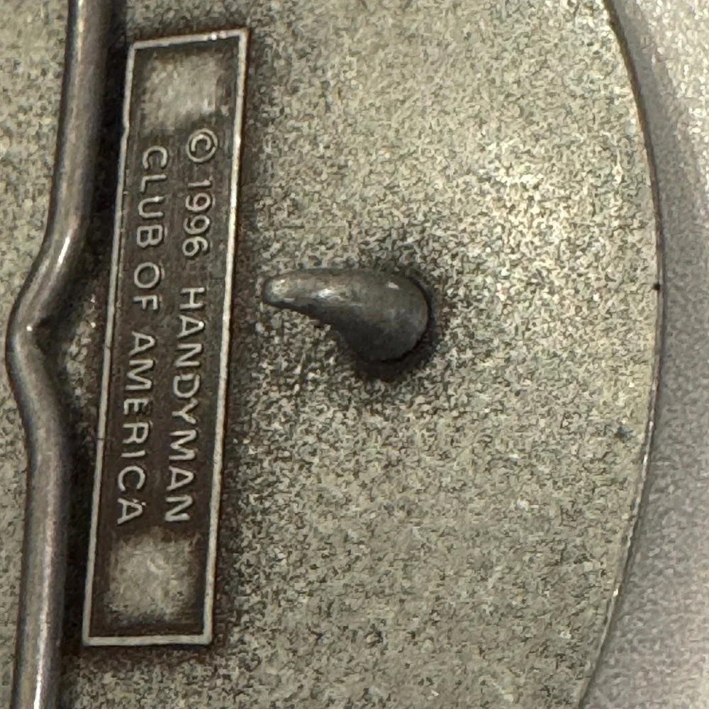 Handyman Club of America Life Member Belt Buckle Vintage 1996 Pewter Finish‎